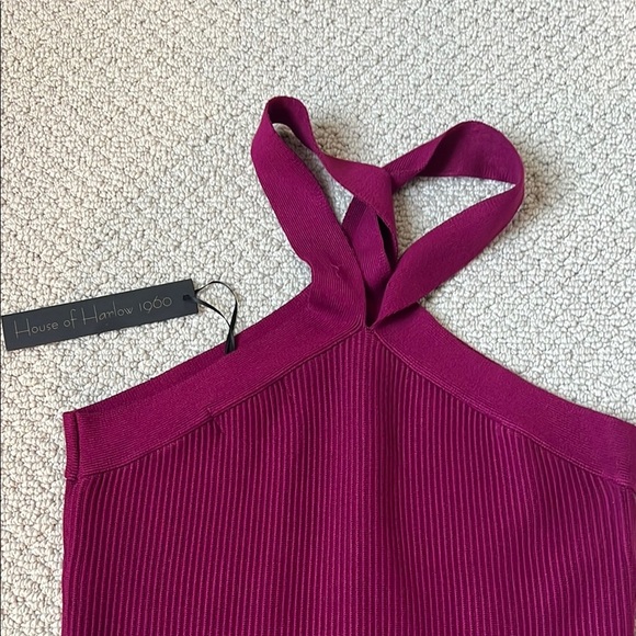 Elegant House of Harlowe Halter Neck Dress in Rich Purple - Picture 2 of 3